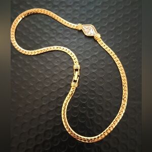 Stunning Swarovski Men's/Women's 18K GoldPlated Herringbone/Snake Neklace, 18" L